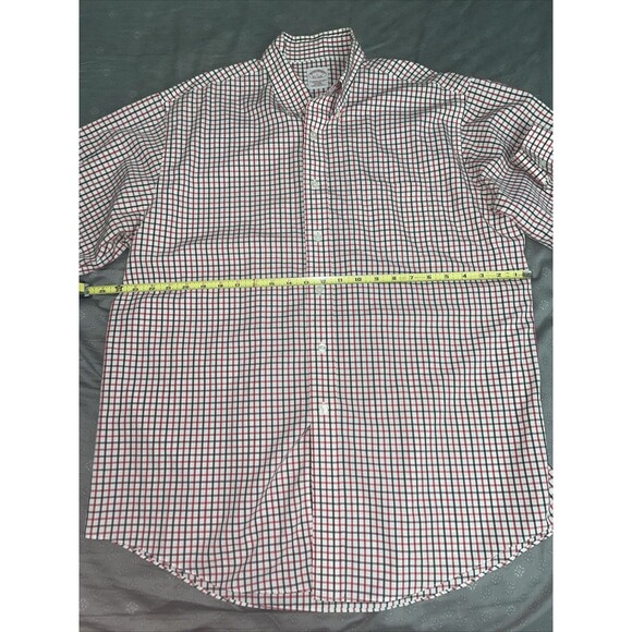 Brooks Brothers Original Polo Button Down Shirt Size L Red Grey White Check - Picture 8 of 13